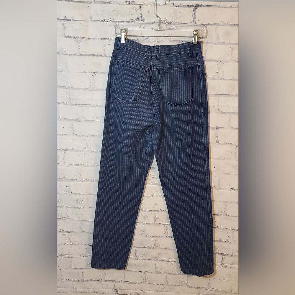 Vintage Liz Thomas Pinstripe Hi Rise Jeans - Picture 2 of 6